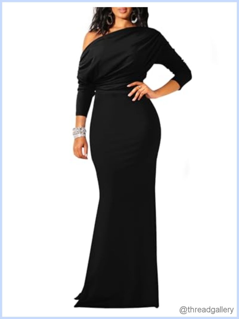 Off Shoulder Mermaid Long Sleeve Formal Dress